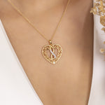 Load image into Gallery viewer, 14K Solid Gold Infinity and Heart Necklace K28
