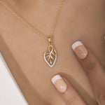 Load image into Gallery viewer, 14K Solid Gold Heart Leaf Necklace K38