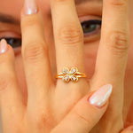 Load image into Gallery viewer, 14K Solid Gold Butterfly Ring Y366