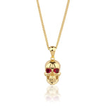 Load image into Gallery viewer, 14K Solid Gold Skull Men Necklace