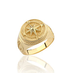Load image into Gallery viewer, 14K Solid Gold Compass Men Ring EY16