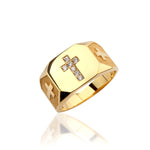 Load image into Gallery viewer, 14K Solid Gold Men Cross Ring EY25