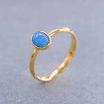 Load image into Gallery viewer, 14K Solid Gold Blue Opal Ring DT2