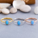 Load image into Gallery viewer, 14K Solid Gold Blue Opal Ring DT2