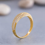 Load image into Gallery viewer, 14K Solid Gold Pave Dome Ring Y157