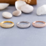 Load image into Gallery viewer, 14K Solid Gold Pave Dome Ring Y157