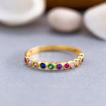 Load image into Gallery viewer, 14K Solid Gold Cubic Zirconia Ring Y144