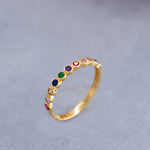 Load image into Gallery viewer, 14K Solid Gold Cubic Zirconia Ring Y144