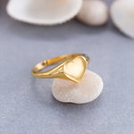 Load image into Gallery viewer, 14K Solid Gold Heart Signet Ring Y140
