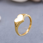 Load image into Gallery viewer, 14K Solid Gold Heart Signet Ring Y140