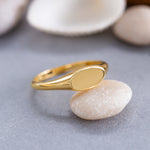 Load image into Gallery viewer, 14K Solid Gold Oval Signet Ring Y142