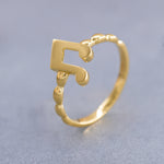 Load image into Gallery viewer, 14K Solid Gold Musical Note Ring Y164