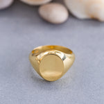 Load image into Gallery viewer, 14K Solid Gold Oval Signet Ring Y171