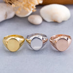 Load image into Gallery viewer, 14K Solid Gold Oval Signet Ring Y171