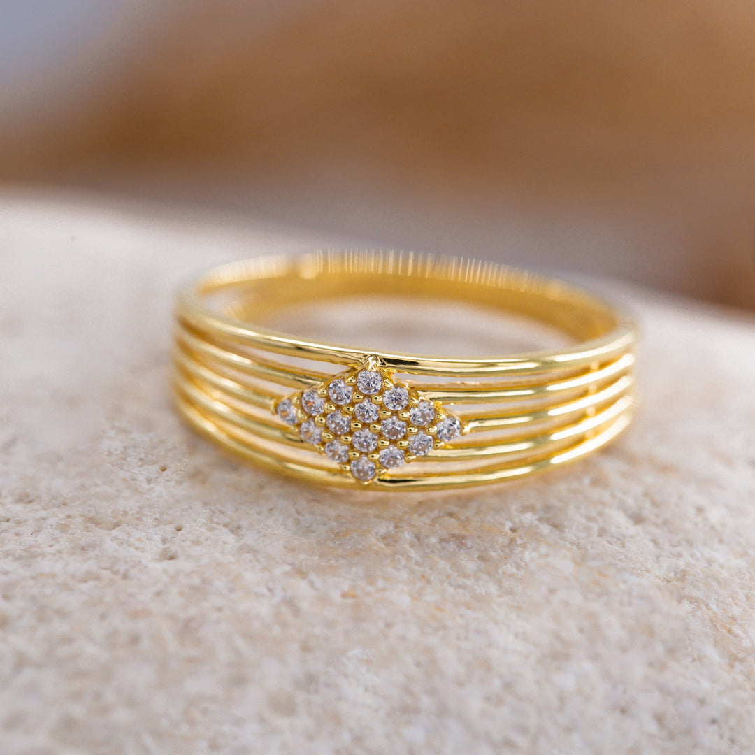14K Solid Gold Stackable Ring Y175