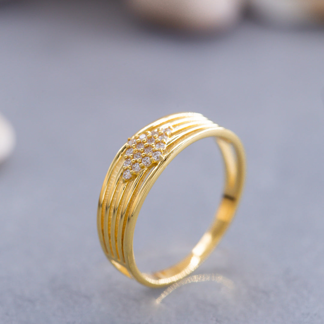14K Solid Gold Stackable Ring Y175