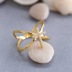 Load image into Gallery viewer, 14K Solid Gold Cross Ring Y135