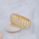Load image into Gallery viewer, 14K Solid Gold Braid Ring Y62