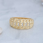 Load image into Gallery viewer, 14K Solid Gold Braid Ring Y62