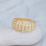 Load image into Gallery viewer, 14K Solid Gold Braid Ring Y62