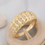 Load image into Gallery viewer, 14K Solid Gold Braid Ring Y62