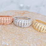 Load image into Gallery viewer, 14K Solid Gold Braid Ring Y62