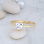 Load image into Gallery viewer, 14K Solid Gold Heart Solitaire Ring T15