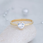 Load image into Gallery viewer, 14K Solid Gold Heart Solitaire Ring T15