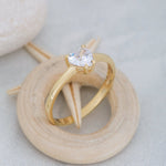 Load image into Gallery viewer, 14K Solid Gold Heart Solitaire Ring T15