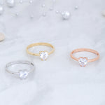 Load image into Gallery viewer, 14K Solid Gold Heart Solitaire Ring T15