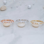 Load image into Gallery viewer, 14K Solid Gold Baguette Ring B3