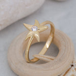 Load image into Gallery viewer, 14K Solid Gold Starfish Ring Y68