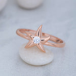 Load image into Gallery viewer, 14K Solid Gold Starfish Ring Y68