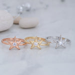 Load image into Gallery viewer, 14K Solid Gold Starfish Ring Y68