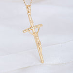 Load image into Gallery viewer, 14K Solid Gold Jesus Cross Necklace K63