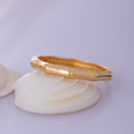 Load image into Gallery viewer, 14K Solid Gold Bamboo Band Ring Y18