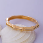 Load image into Gallery viewer, 14K Solid Gold Bamboo Band Ring Y18