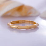 Load image into Gallery viewer, 14K Solid Gold Bamboo Band Ring Y18