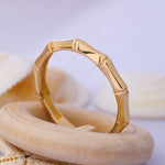 Load image into Gallery viewer, 14K Solid Gold Bamboo Band Ring Y18