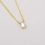 Load image into Gallery viewer, 14K Solid Gold Oval Solitaire Necklace K47