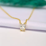 Load image into Gallery viewer, 14K Solid Gold Oval Solitaire Necklace K47