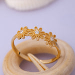Load image into Gallery viewer, 14K Solid Gold Daisy Ring Y32