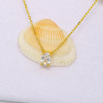 Load image into Gallery viewer, 14K Solid Gold Oval Solitaire Necklace K47