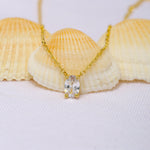 Load image into Gallery viewer, 14K Solid Gold Oval Solitaire Necklace K47