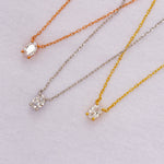 Load image into Gallery viewer, 14K Solid Gold Oval Solitaire Necklace K47