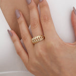 Load image into Gallery viewer, 14K Solid Gold Braid Ring Y62
