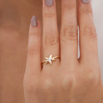 Load image into Gallery viewer, 14K Solid Gold Starfish Ring Y68