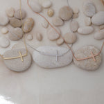 Load image into Gallery viewer, 14K Solid Gold Curved Cross Necklace K78