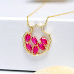 Load image into Gallery viewer, 14K Solid Gold Fruit Necklace K54