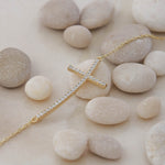 Load image into Gallery viewer, 14K Solid Gold Curved Cross Necklace K82